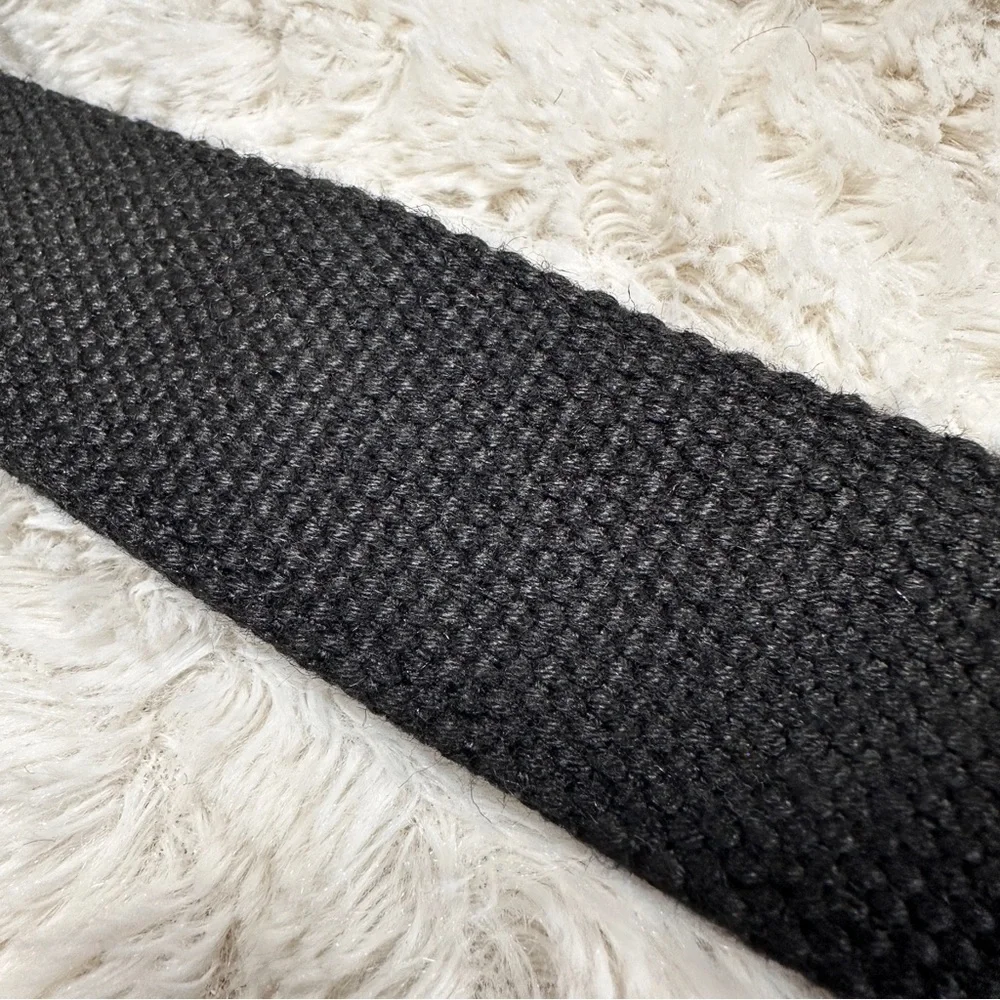 Men's Black Canvas Belt -HIDDEN ZIPPER STORAGE- Black Buckle, Adjustable, 1.5